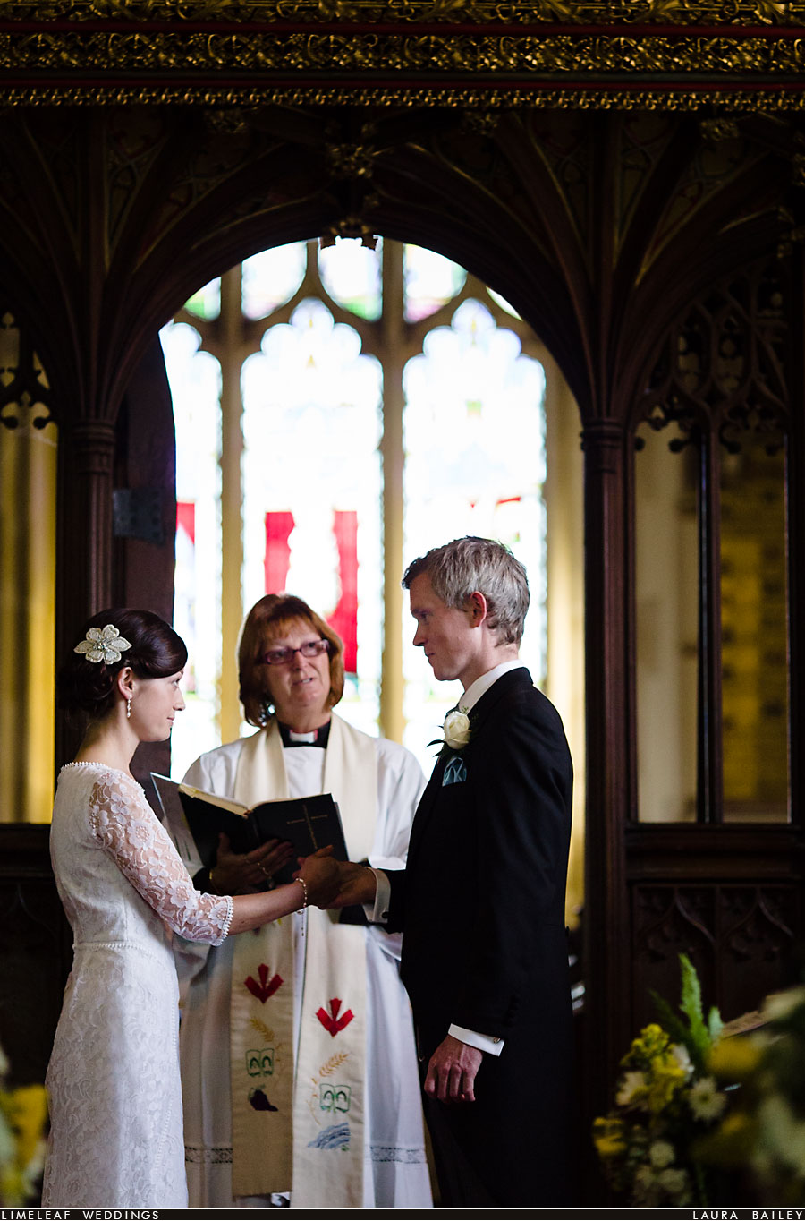 Wedding couple take their vows in Payhembury church in Devon