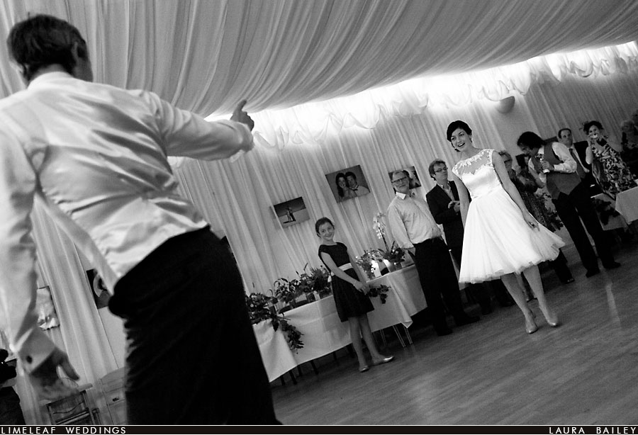 Bride and groom take their first dance