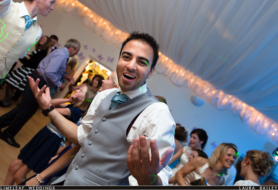 Wedding guest poses for the camera at a devon wedding party